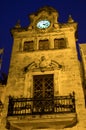 Clock-tower of Acludia during the night, Mallorca Royalty Free Stock Photo