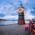 Clock Tower at Aker Brygge in Oslo, Norway Royalty Free Stock Photo