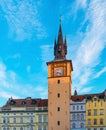 Clock Tower Architecture Sunrise, Prague Royalty Free Stock Photo