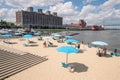 Clock Tower Beach in the Old Port of Montreal Royalty Free Stock Photo