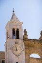 Clock Tower and Bell Tower of Sedile Palace in Mercantile Square of Bari Vecchia, Apulia, Italy Royalty Free Stock Photo