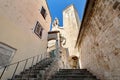 The Clock tower and The Bell tower in the Old town - Omis, Croatia