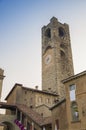 The clock tower in Bergamo old city Royalty Free Stock Photo