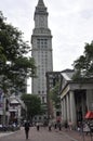 Boston Ma, 30th June: Clock Tower Building in Faneuil Marketplace from Downtown Boston in Massachusettes State of USA Royalty Free Stock Photo