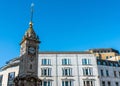 The Clock Tower called the Jubilee Clock Tower free standing in the center of Brighton built in 1888 for Queen Victoria`s Golden. Royalty Free Stock Photo