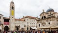 Clock tower and church of Saint Blaise in Dubrovnik`s Old Town,