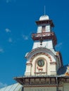 Clock tower of the Communal Palace in Targu Jiu.