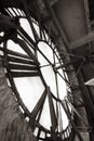 Clock tower face sepia Royalty Free Stock Photo