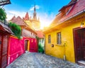 The Clock Tower and famous medieval fortified city built by Saxons in Sighisoara