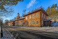 Clock tower in the Fiskars Ironworks Village Royalty Free Stock Photo