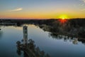 Clock tower on Furman Lake Royalty Free Stock Photo