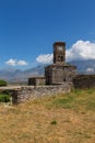 Clock tower in Gjirokaster castle, south Albania