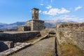 Clock Tower in Gjirokaster Citadel, Albania Royalty Free Stock Photo