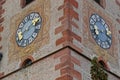 Clock tower with hands in the shape of grapes Royalty Free Stock Photo