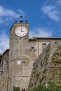 The clock tower in the historic center of Capodimonte, Viterbo, Italy