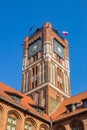 Clock tower of the historic town hall building in Torun Royalty Free Stock Photo