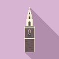 Clock tower icon flat vector. Big ben building Royalty Free Stock Photo