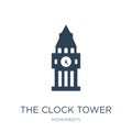 the clock tower icon in trendy design style. the clock tower icon isolated on white background. the clock tower vector icon simple Royalty Free Stock Photo