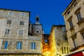 Clock Tower and Iron Gate in Split at Night Royalty Free Stock Photo