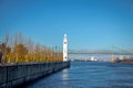 Clock Tower and Jacques Cartier Bridge at Old Port - Montreal, Quebec, Canada Royalty Free Stock Photo