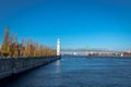 Clock Tower and Jacques Cartier Bridge at Old Port - Montreal, Quebec, Canada Royalty Free Stock Photo