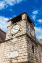 Clock tower in Kotor in Montenegro Royalty Free Stock Photo