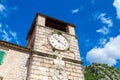 Clock tower in Kotor in Montenegro Royalty Free Stock Photo