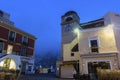 The clock tower at La Piazzetta in Capri in Italy