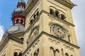 Clock at the tower of the Liebfrauenkirche church in Koblenz Royalty Free Stock Photo