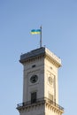 Clock Tower at the Lviv Town Hall Royalty Free Stock Photo
