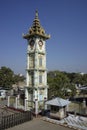 Clock tower at the Mahamuni Pagoda, Mandalay, Myanmar, (Burma)