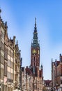 Clock Tower Main Town Hall Long Market Square Gdansk Poland Royalty Free Stock Photo