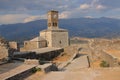 Clock tower at the medieval castle in Gjirokaster in Albania. Royalty Free Stock Photo