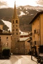 Bormio old town, mountain ski resort in the Italian Alps, Lombardy, Italy Royalty Free Stock Photo