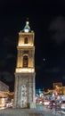 Clock tower in Old Jaffa at night, Tel-Aviv, Israel Royalty Free Stock Photo