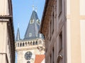 Clock tower of Old Town Hall, a major landmark of Prague, Czech Republic, also called staromestska radnice