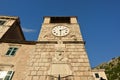 Clock tower in Old Town of Kotor Royalty Free Stock Photo