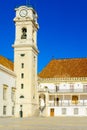 Clock Tower in the old university, in Coimbra Royalty Free Stock Photo