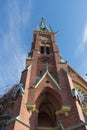 CLock tower of Oscar Fredriks Church, Gothenburg, Sweden.
