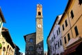 Clock tower of Palazzo dei Priori in Montalcino, Val d`Orcia, Tu Royalty Free Stock Photo