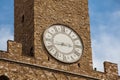 Clock tower of the Palazzo Vecchio built at the Piazza della Signoria in the 12th century in Florence Royalty Free Stock Photo