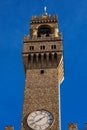 Clock Tower of Palazzo Vecchio in Florence Italy Royalty Free Stock Photo