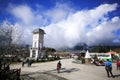 Clock tower and park on Fansipan Mountain