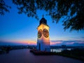 Clock Tower on the Petrovaradin fortress, Novi Sad, Serbia at sunset Royalty Free Stock Photo