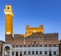 Clock tower at piazza del campo  in Siena,Tuscany, Italy Royalty Free Stock Photo