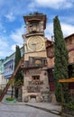 Clock Tower of puppet theater Rezo Gabriadze in historical center of old Tbilisi, Georgia