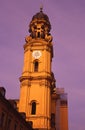 Clock Tower with Purple Sky