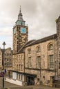 Clock tower and roof tops in the morning in Stirling, Scotland