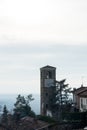 A clock tower in Santa Vittoria d`Alba, Piedmont - Italy Royalty Free Stock Photo