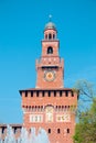 The Clock Tower of Sforza Castle, Milan Royalty Free Stock Photo